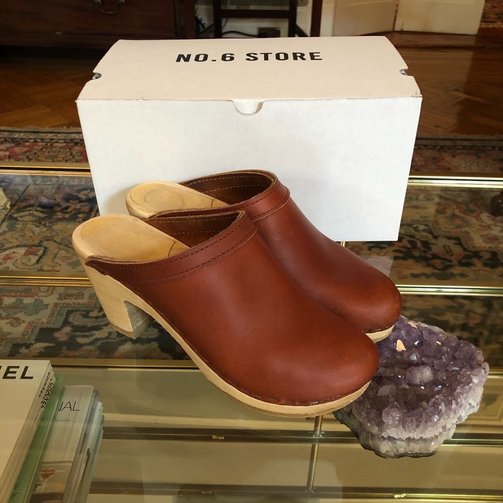 No. 6 Old School Clog on High Heel - Size 38